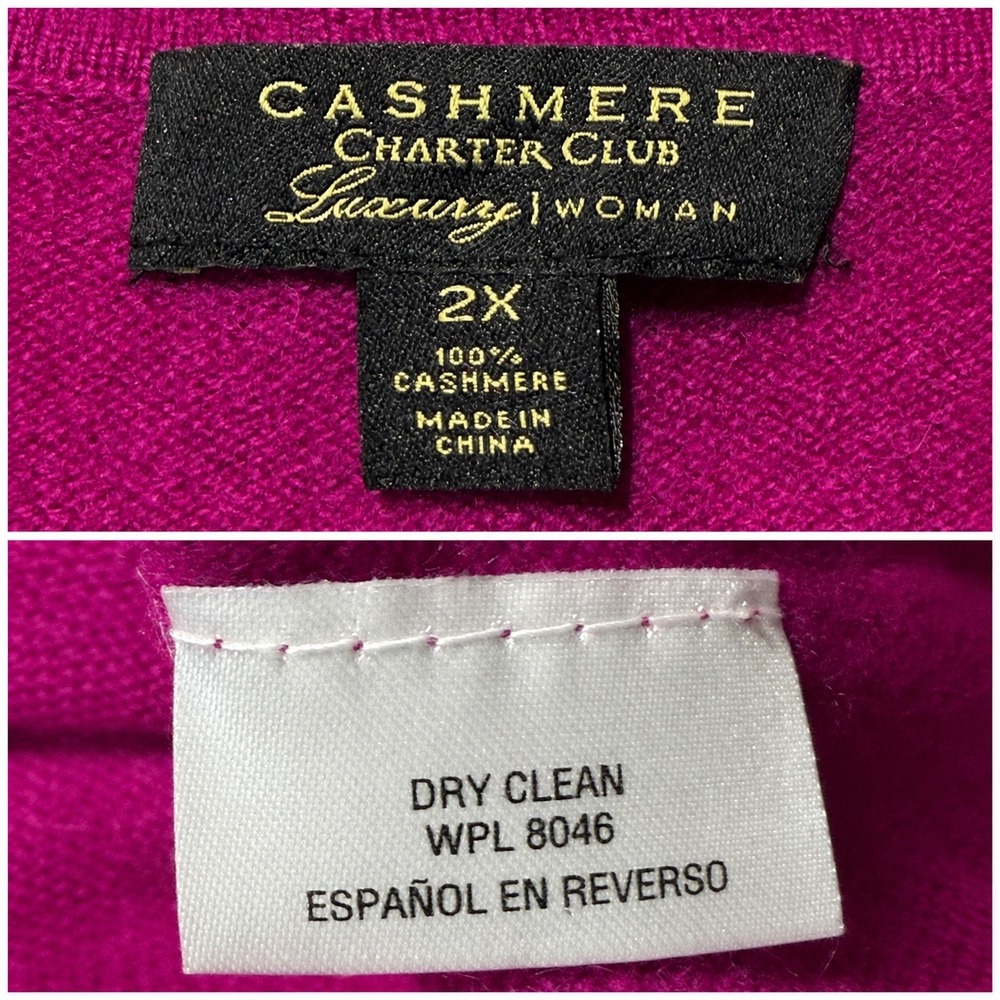 Charter Club Luxury 100% Cashmere Crewneck Sweater 2X Quiet Luxury Minimalist - Picture 4 of 8